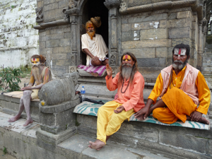 w świątyni Pashupatinath w Katmandu